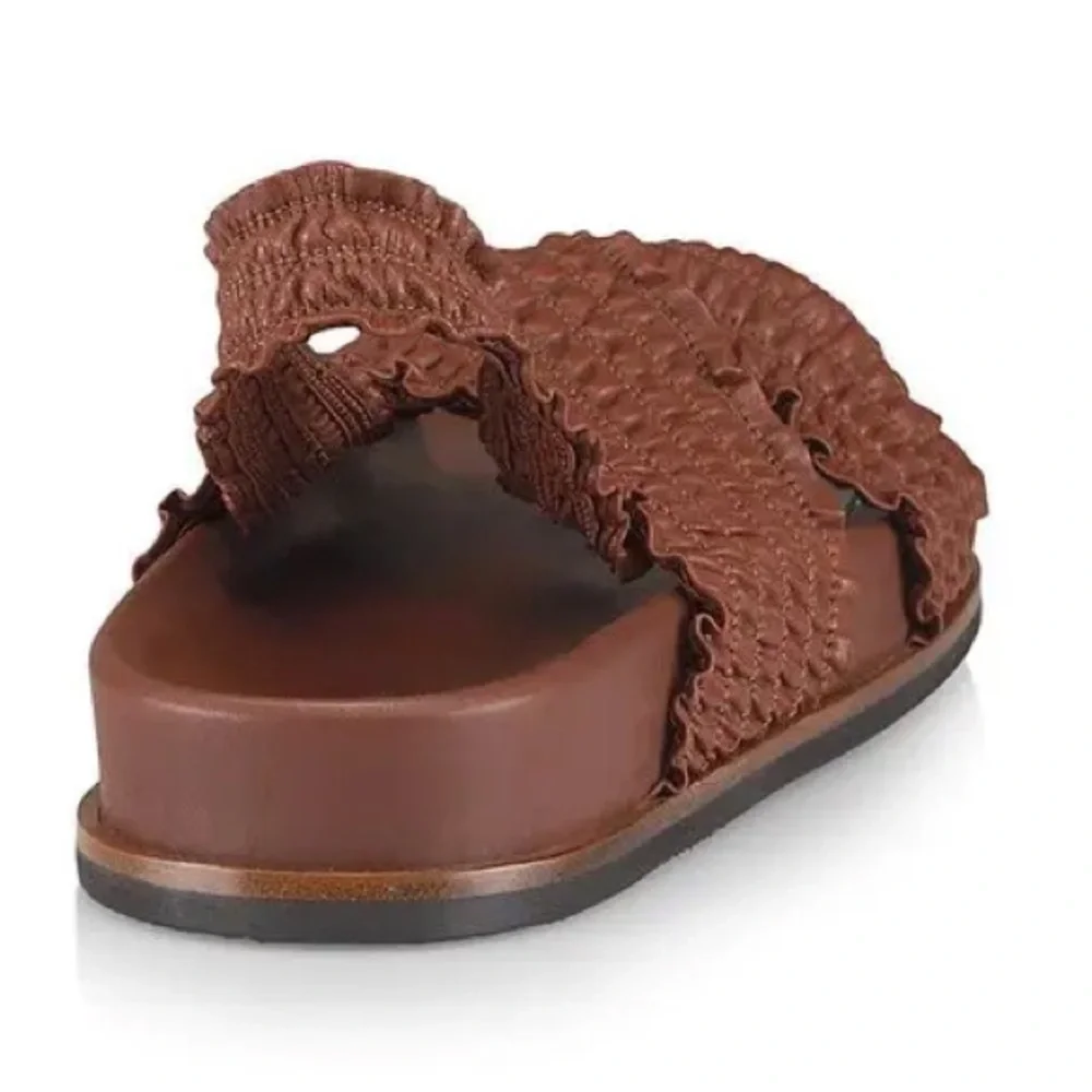 RAG & BONE | Women’s Bailey Brown Leather Stretch Cross-Strap Sandals size 6